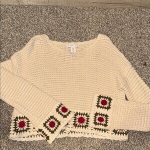 Cream Crochet Sweater